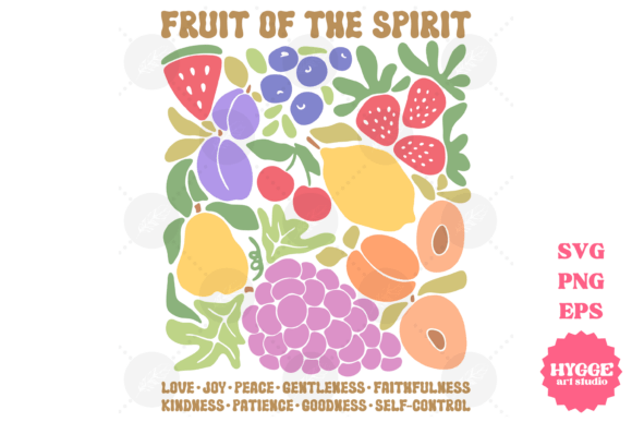 Boho Christian Abstract Floral SVG Fruit