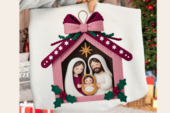 Christian Crochet Christmas PNG Clipart for Crafts