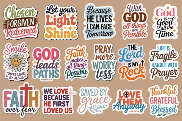 Christian Digital Stickers SVG Bundle: Crafts-Ready Design Asset