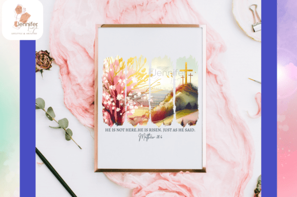 Christian Easter Cross Brushstroke PNG Illustrations
