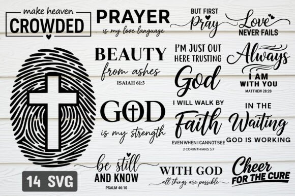 Christian Quotes SVG Bundle, Prayer SVG for Crafts