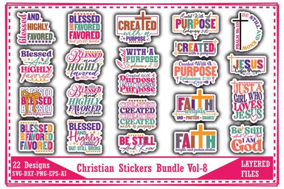 Christian Stickers Bundle Vol-8 for Crafts