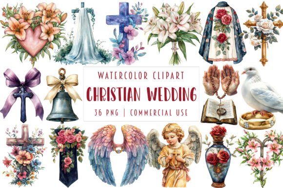 Christian Wedding Clipart: Elegant Illustrations for Faith-Based Content