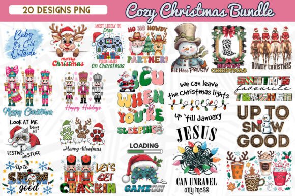 Cozy Christmas Sublimation Bundle — Print Templates