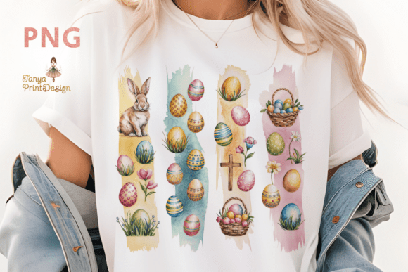 Easter Brush Stroke Print PNG Clipart Illustrations