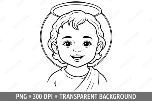 Infant Jesus Face with Halo Drawing: Crafts Asset Review