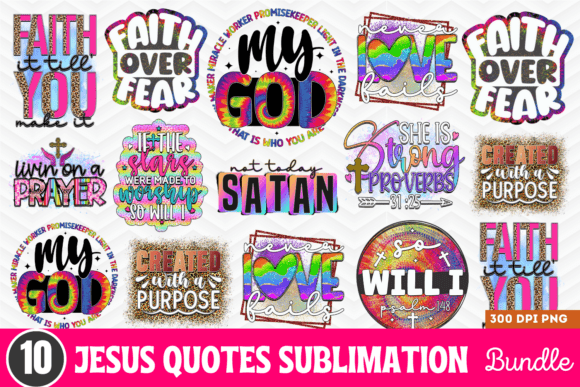 Jesus Quotes Sublimation Bundle for Crafts