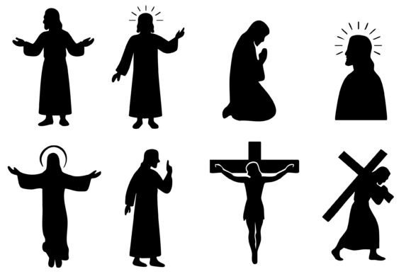 Jesus Silhouette SVG Vector Bundle
