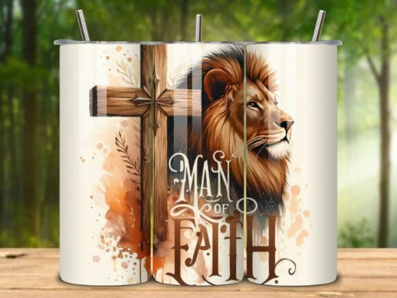 Man of Faith Christian Tumbler Wrap V.2 — Tumbler Wraps
