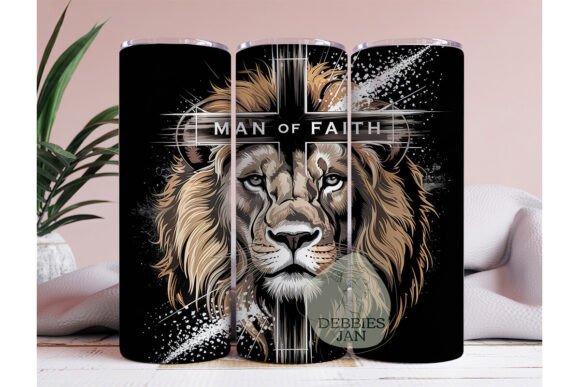 Man of Faith Tumbler PNG, Christian — Tumbler Wraps