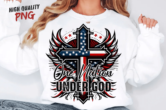 One Nation Under God 4th of July PNG T-Shirt Designs