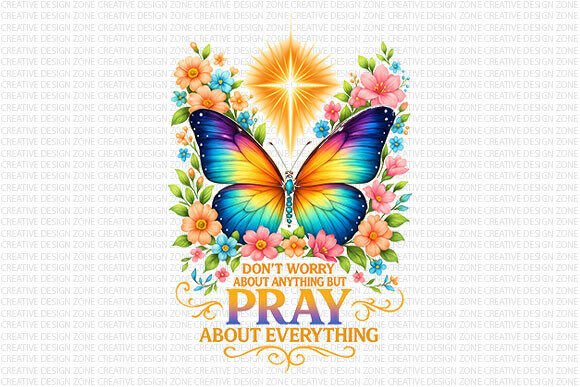 Pray About Everything PNG: Thoughtful Illustrations for Local Branding